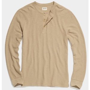 Todd Snyder Lightweight Mini Waffle Henley in Baja Dunes Size Medium